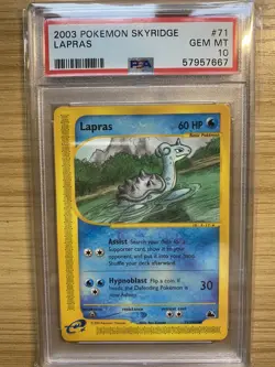 Lapras 71/144 PSA 10 - GEM MINT - Skyridge Set - 2003 Pokemon Card - Image 1