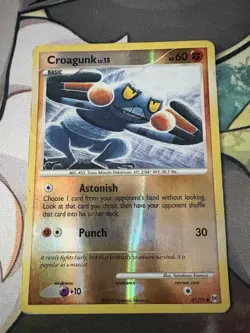Pokemon TCG Croagunk Holo Arceus Card 61/99 Tomokazu Komiya Platinum - Image 1