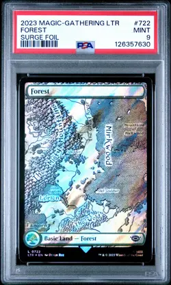 2023 MTG THE LORD OF THE RINGS: TALES OF MIDDLE-EARTH SURGE FOIL FOREST PSA 9 - Image 1