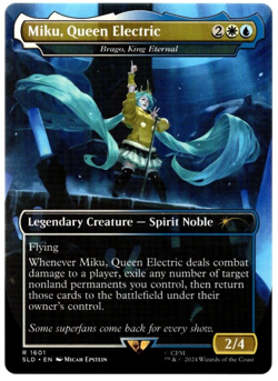 Miku, Queen Electric 1601 Non Foil English Borderless Secret Lair MTG Near Mint - Image 1
