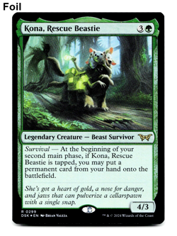 Kona, Rescue Beastie (0299) - FOIL - [Duskmourn: House of Horror] MTG 🌳 - Image 1