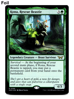 Kona, Rescue Beastie (0299) - FOIL - [Duskmourn: House of Horror] MTG 🌳 - Image 3