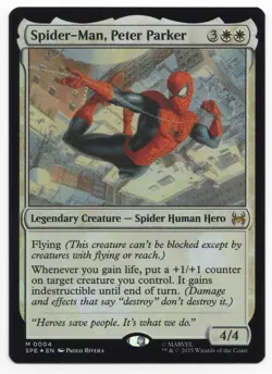 MTG Magic The Gathering Spider-Man Spider-Man, Peter Parker Mythic 0004 Foil - Image 1