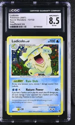 CGC 8.5 Ludicolo 2007 Secret Wonders 13/132 Holo Holo Bleed Pokemon Card - Image 1