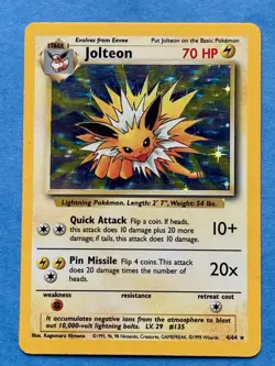 Pokemon Holo Jolteon Error - Unlimited Jungle Set - 4/64 - LP-/MP - Image 1
