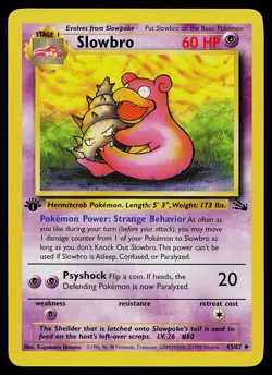 Pokemon Card - Slowbro Fossil 43/62 Uncommon 1st Edition - Image 1