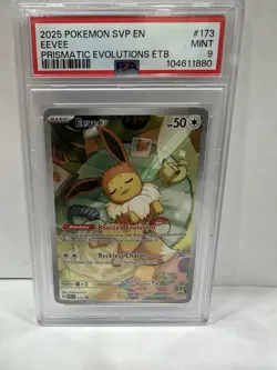2025 POKEMON SVP EN-SV BLACK STAR PROMO #173 EEVEE PSA 9 - Image 1