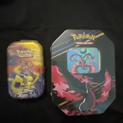 Pokemon TCG Sealed Tin Lot of 2 - Crown Zenith Moltres Tin And Kanto Powers L24 - Image 1