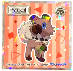 Rockruff Pokemon Wafer Sticker Japanese Holo LOTTE Nintendo Rare F/S No.06 - Image 1