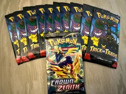 10 Pokemon 2024 Trick or Trade BOOster Pks + 0ne FREE Crown Zenith Bonus - Image 1
