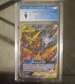 CGC 9 Moltres Zapdos Articuno GX SM210 Black Star Promo - Hidden Fates - Pokemon - Image 1
