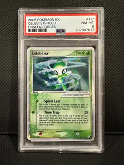 Pokemon Celebi EX - EX Unseen Forces 2005 Holo Rare - PSA 8 NM-MT!! - Image 2