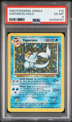 1999 POKEMON JUNGLE #12 VAPOREON-HOLO PSA 6 - Image 1