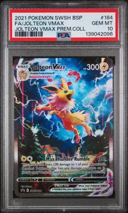 2021 POKEMON SWSH BLACK STAR PROMO #184 FA/JOLTEON VMAX PSA 10 (Q096 - Image 1