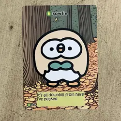 Rowlie Pokiebubies V2 1st Edition Fan Art 125 Chef Ken Lee Pokemon Rowlet - Image 1