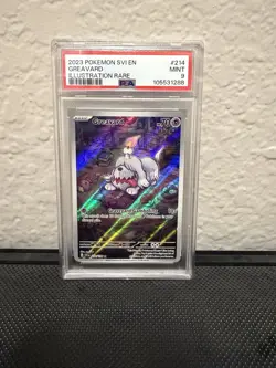 2023 POKEMON SVI EN-SCARLET & VIOLET ILLUSTRATION RARE #214 GREAVARD PSA 9 - Image 1