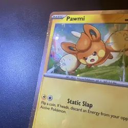 HD Swirl Pokemon Pawmi Black Star Promo SVP 040 Cosmos Holo Promo - NM - Image 2