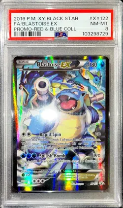 [PSA 8] Pokemon Blastoise EX #XY122 Full Art - XY Promo Red & Blue Collection 🌊 - Image 1
