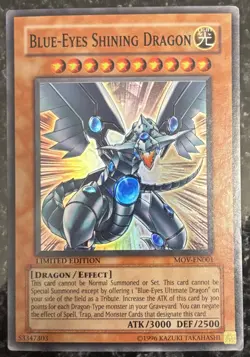 Blue-Eyes Shining Dragon MOV-EN001 Super Rare Limited Edition *NM* Yu-Gi-Oh! - Image 1