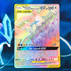 Moltres Zapdos Articuno GX - 69/68 - Full Art Hidden Fates - Pokemon Card - NM - Image 1