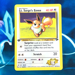 Lt. Surge's Eevee - 51/132 - 1st Edition Gym Challenge Set - Pokemon Card - MP - Image 1