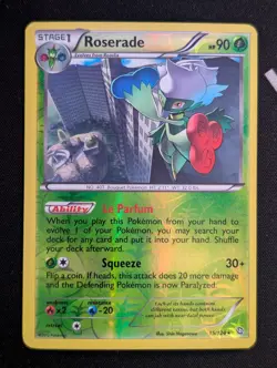 Roserade 15/124 Pokemon TCG Dragons Exalted Reverse Holo Rare Card LP - Image 1