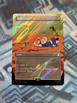 MTG Borderless Surge Foil Wasteland NM- Unplayed Universes Beyond: Fallout - Image 1