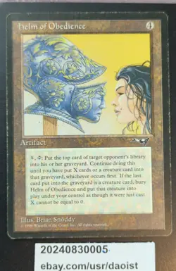 MTG Helm of Obedience Alliances Rare Magic The Gathering MP - Image 3
