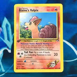 Blaine's Vulpix - 65/132 - 1st Edition Gym Heroes Set - Pokemon Card - LP - Image 1