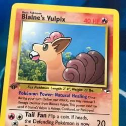 Blaine's Vulpix - 65/132 - 1st Edition Gym Heroes Set - Pokemon Card - LP - Image 2