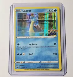 Pokemon Lapras 23 Pokemon Go Ultra Rare Holo Card + Top Loader - Image 1
