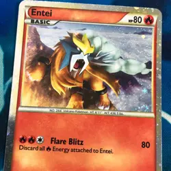 Entei - HGSS20 - Shiny Black Star Promo Rare Holo - Pokemon Card - MP - Image 2