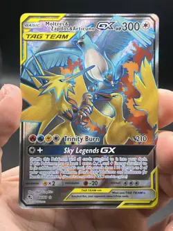 Moltres & Zapdos & Articuno GX 66/68 Pokemon Hidden Fates Sun Moon Full Art NM - Image 3