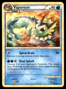 2010 HeartGold & SoulSilver - Undaunted Vaporeon Stage 1/Uncommon #41 - Image 1