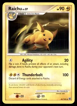 2008 Diamond & Pearl - Majestic Dawn Raichu Stage 1/Uncommon #45 - Image 1