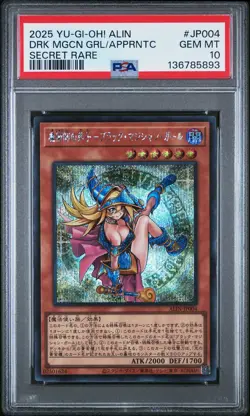 2025 SECRET RARE #JP004 DARK MAGICIAN GIRL THE MAGICIAN'S APPRENTICE PSA 10 - Image 1