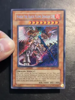Yu-Gi-Oh! SECRET RARE CARD HORUS THE BLACK FLAME DRAGON LV8 EEN-ENSE1 NM/VLP - Image 3