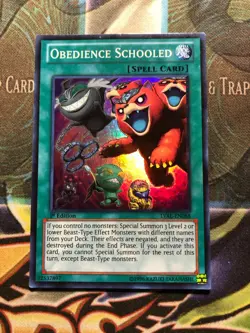 *** OBEDIENCE SCHOOLED *** 1ST EDITION SUPER RARE LVAL-EN088 YUGIOH! - Image 1