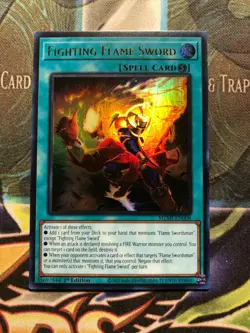 *** FIGHTING FLAME SWORD *** 1ST EDITION ULTRA RARE MZMI-EN008 YUGIOH! MINT/NM - Image 1