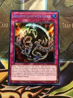 *** RED-EYES FANG WITH CHAIN *** 1ST EDITION SECRET RARE LDS1-EN021 (NM) YUGIOH! - Image 1