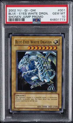 2002 YU-GI-OH! SHONEN JUMP PROMO #001 BLUE-EYES WHITE DRAGON PSA 10 - Image 1