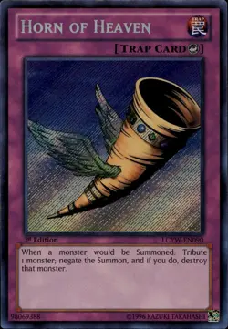Horn of Heaven NA 1st Ed Secret Rare LCYW-EN090 Yu-Gi-Oh! - Image 1