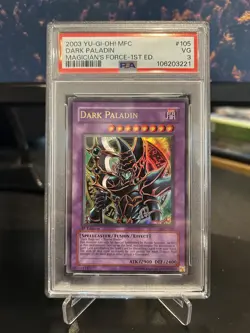 Yugioh Dark Paladin MFC-105 1st ed PSA 3 - Image 1