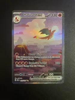 Pokemon TCG Charizard EX Scarlet & Violet 151 Card 199/165 Sir NM/M Condition - Image 1