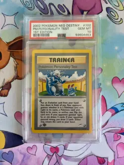 PSA 10 Pokemon Personality Test 102/105 Neo Destiny 1st Edition Pokemon Card - Image 1
