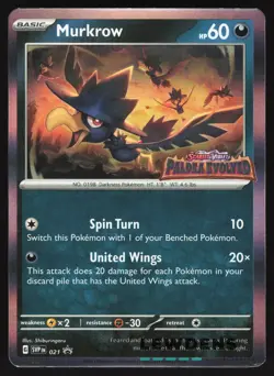 Murkrow - SVP 021 - Paldea Evolved - S&V Black Star Promo - Pokemon Card - LP7 - Image 1
