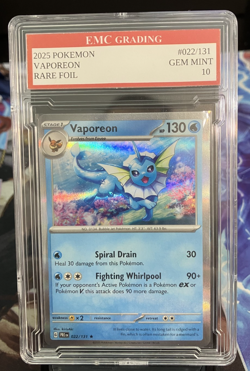 VAPOREON 2025 FOIL #022/131 Pokemon Card GRADED 10 TCG CCG - Image 1