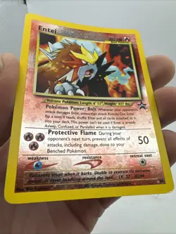 Entei #34 Black Star Promo Reverse Holo Rare Vintage Pokemon Card LP/MP - Image 2
