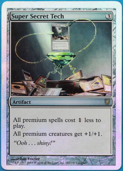 Super Secret Tech FOIL Unhinged HEAVILY PLD Artifact Rare CARD (498839) ABUGames - Image 1