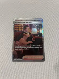 Pokemon TCG Giovanni's Charisma Holo Card 204/165 Special Illustration Rare - Image 1